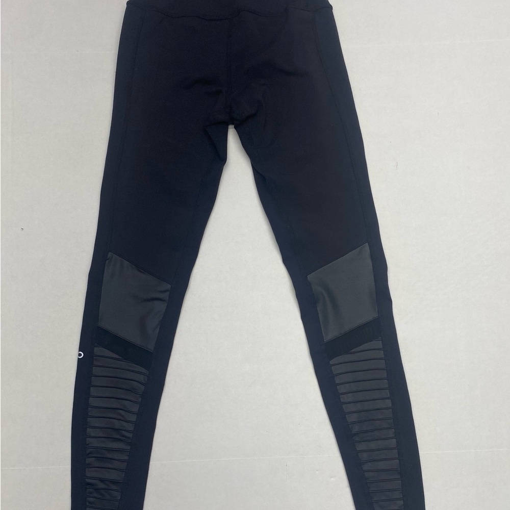 ALO black motto leggings W XS ATHLETIC ATHLEISURE YOGA WORKOUTS CASUAL